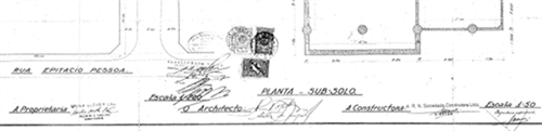 Fig.09. Carimbo de aprovao em prancha do projeto do Edifcio Arthur Nogueira. Fonte: (So Paulo (Prefeitura). Processo 27295-37).