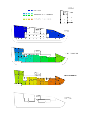 Fig. 10. Pavimentos do Edifcio Arthur Nogueira. Fonte: (Autoria Bruno Falanghe, colaborao Amanda Divietro e Henrique Bartolino.).